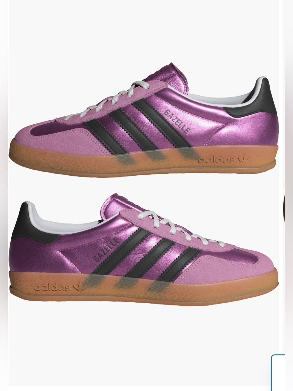 adidas Gazelle Women's Metallic Purple and Black Sneakers  MSRP $120 (Woman 7)